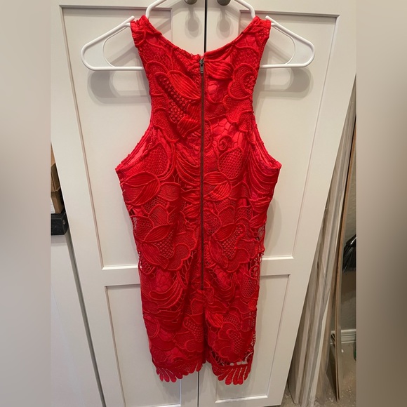 Lovers + Friends coral red caspian shift dress - Picture 3 of 7